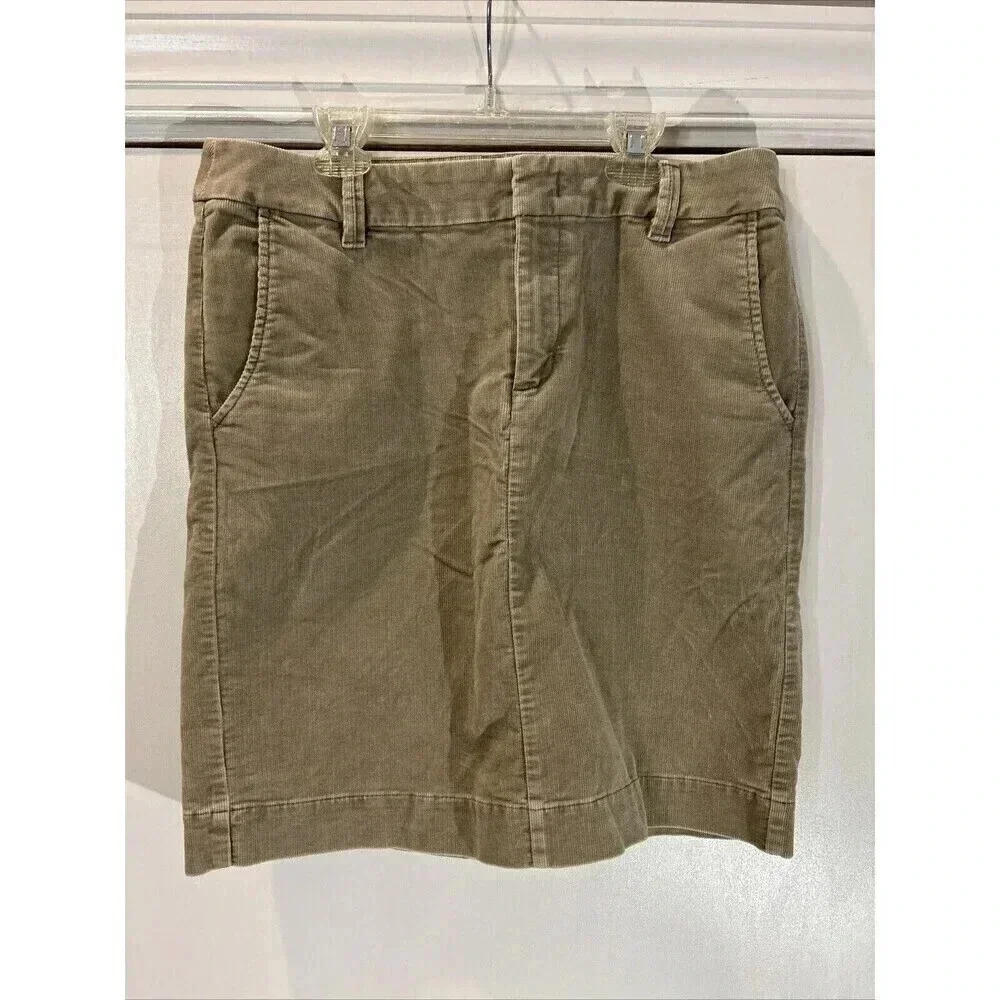 Eddie Bauer‎ Corduroy Skirt A-Line Boho Tan Womens Size 10